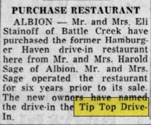 Tip-Top Drive-In - Sep 1959 Article On Albion Location